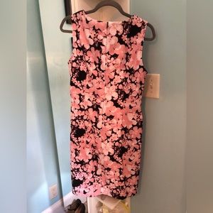 Connected Apparel Sleeveless Pink Flower Midi Dress